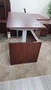 Euroline 30x66 Mahogany sit stand w desk surround omni