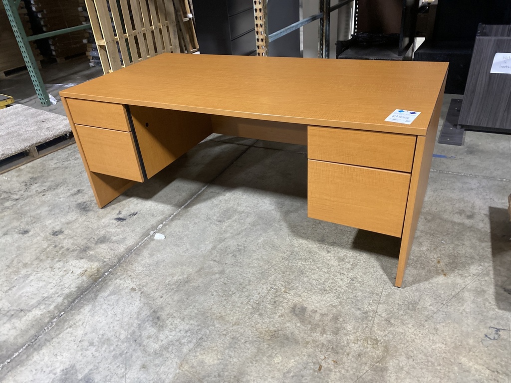 36x72 Hon Double Ped Desk - Honey