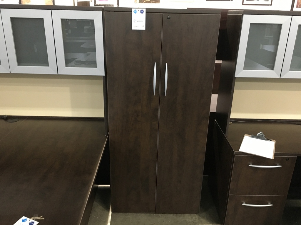 30"x68" (2) Door Storage Cabinet Mocha