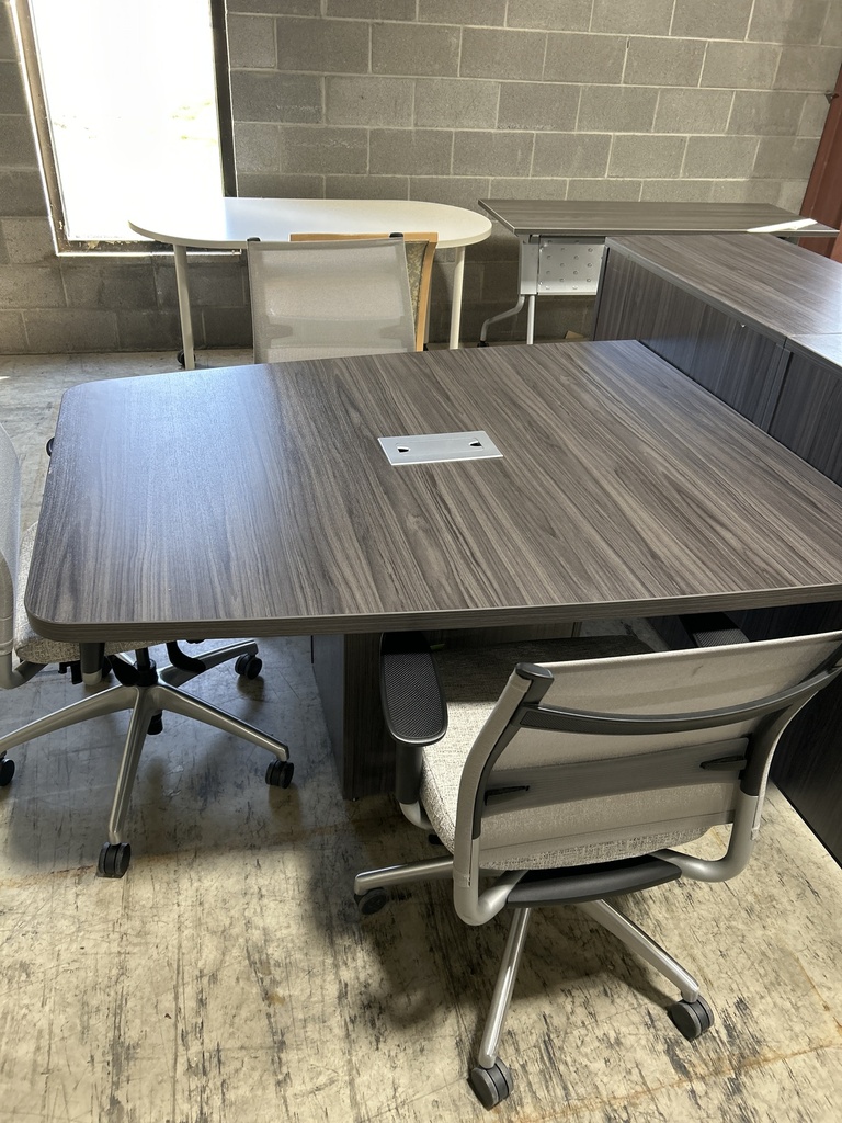 5ft Conference Table, Grey- Flat End