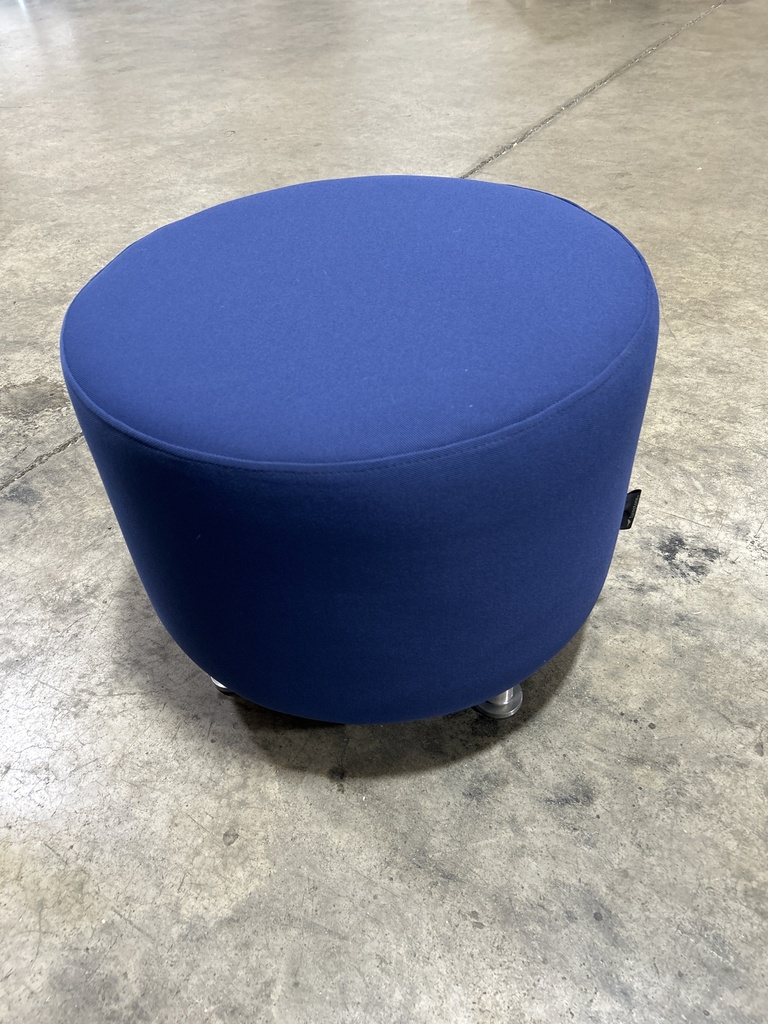 Turnstone Ottoman/ Seat - Blue w/Silver Feet