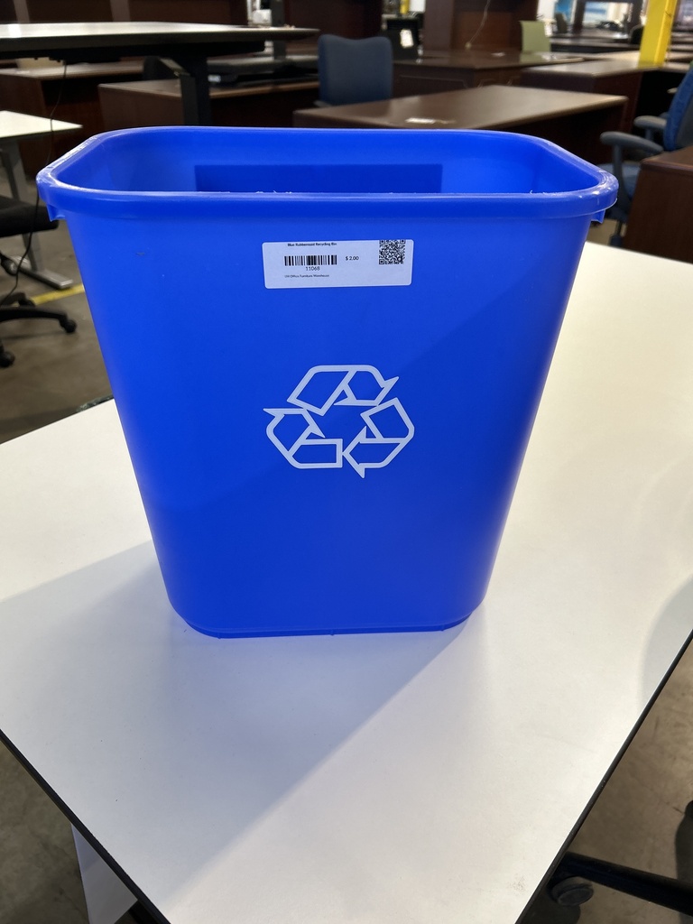 Blue Rubbermaid Recycling Bin