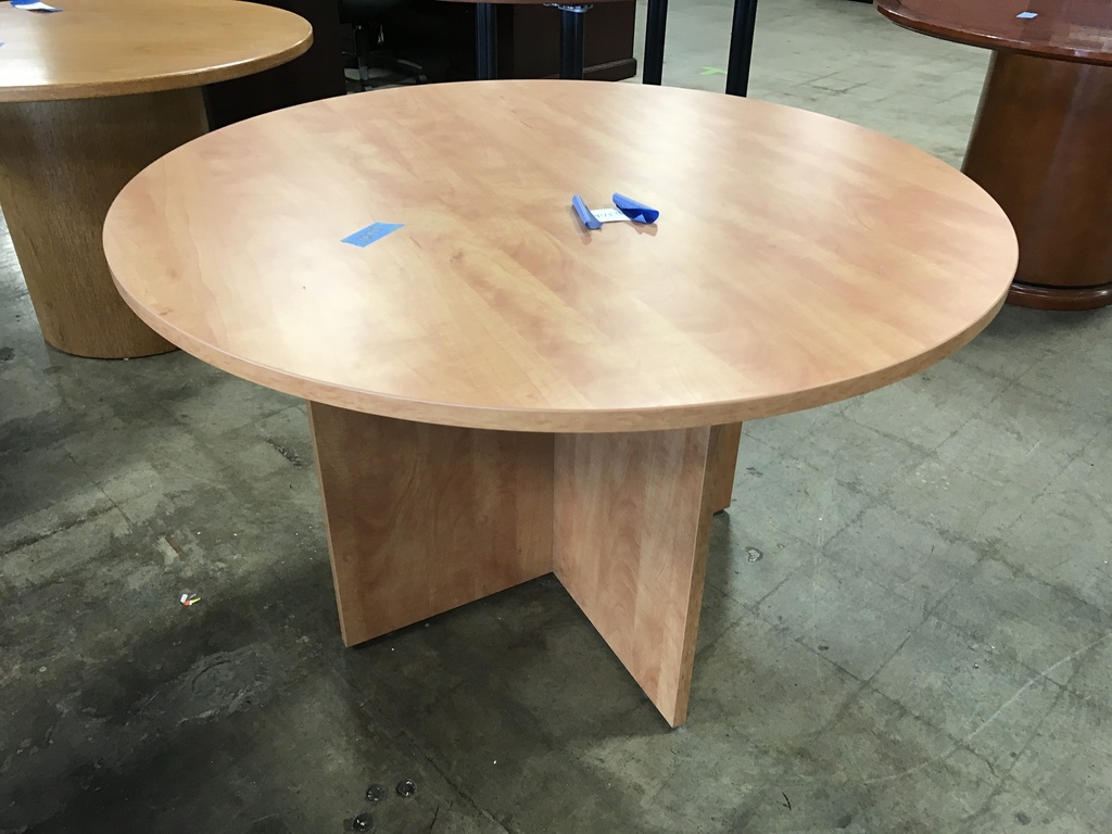 48" Blonde Round Conference Table