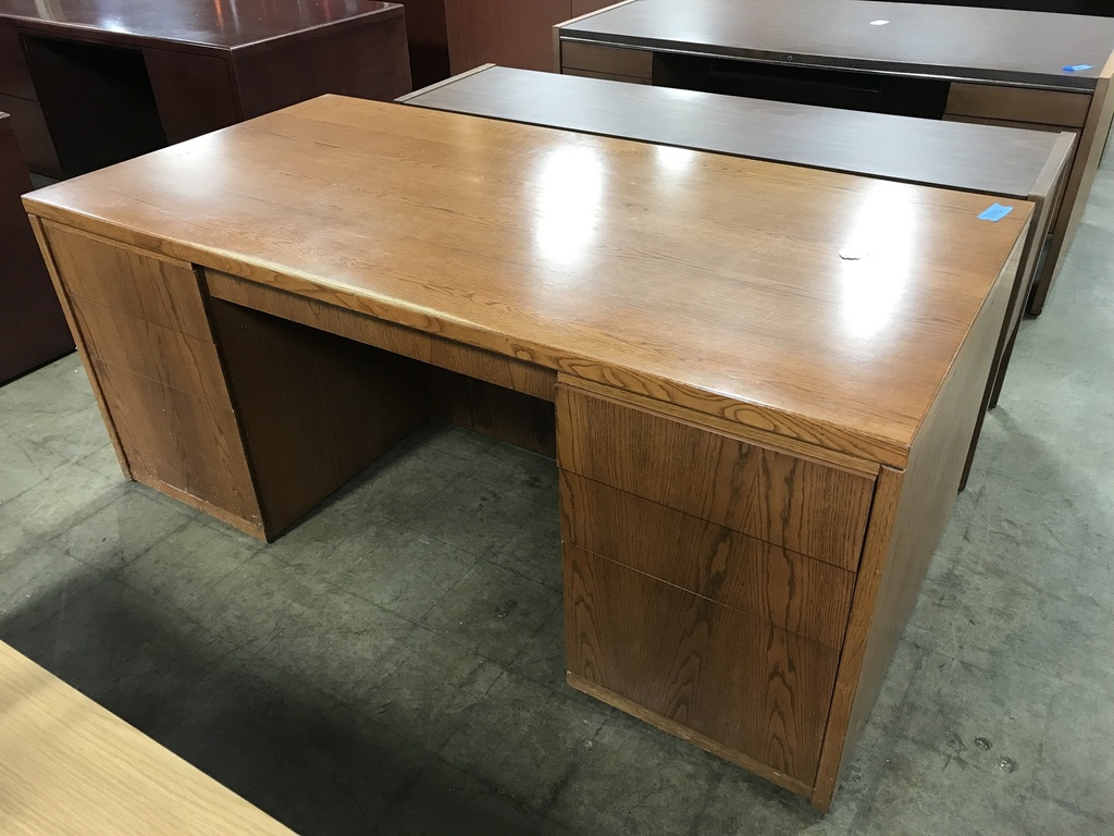 36x72 Dbl Ped Desk- Cherry