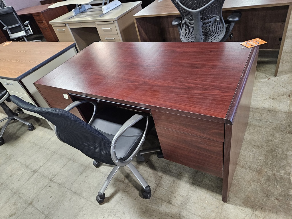 30x60 Dbl Ped Desk Mahogany