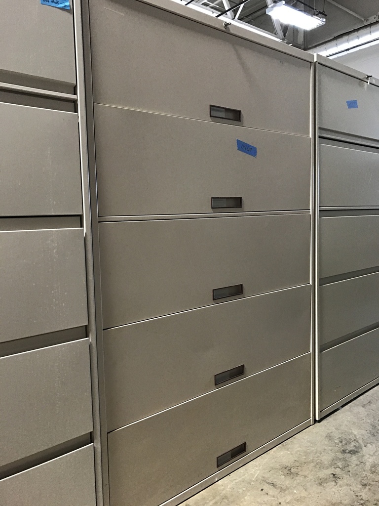 42" Steelcase Tan Lateral 5 Drawer
