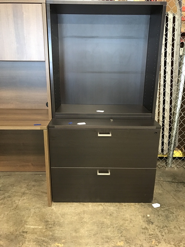 36" espresso storage cabinet  w bookshelf