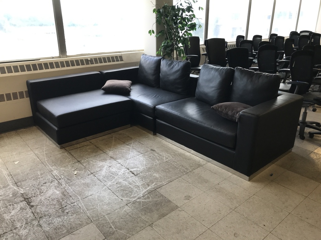 Black Vinyl 3-Piece Sectional