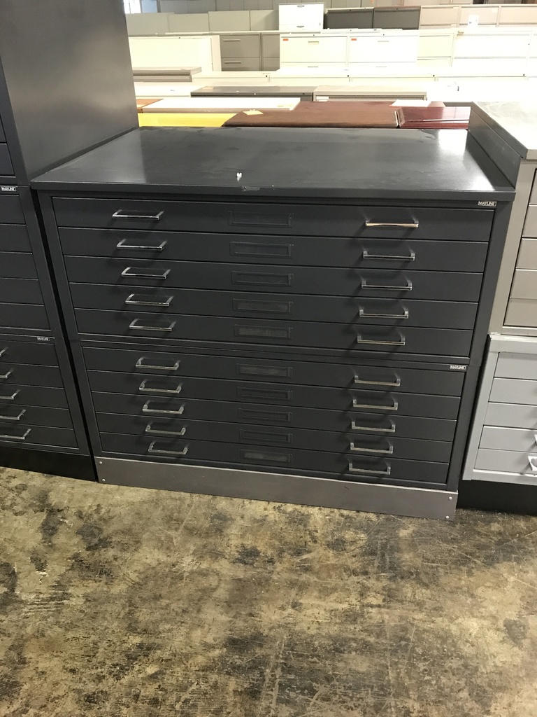 10 Drawer Flat File- Black