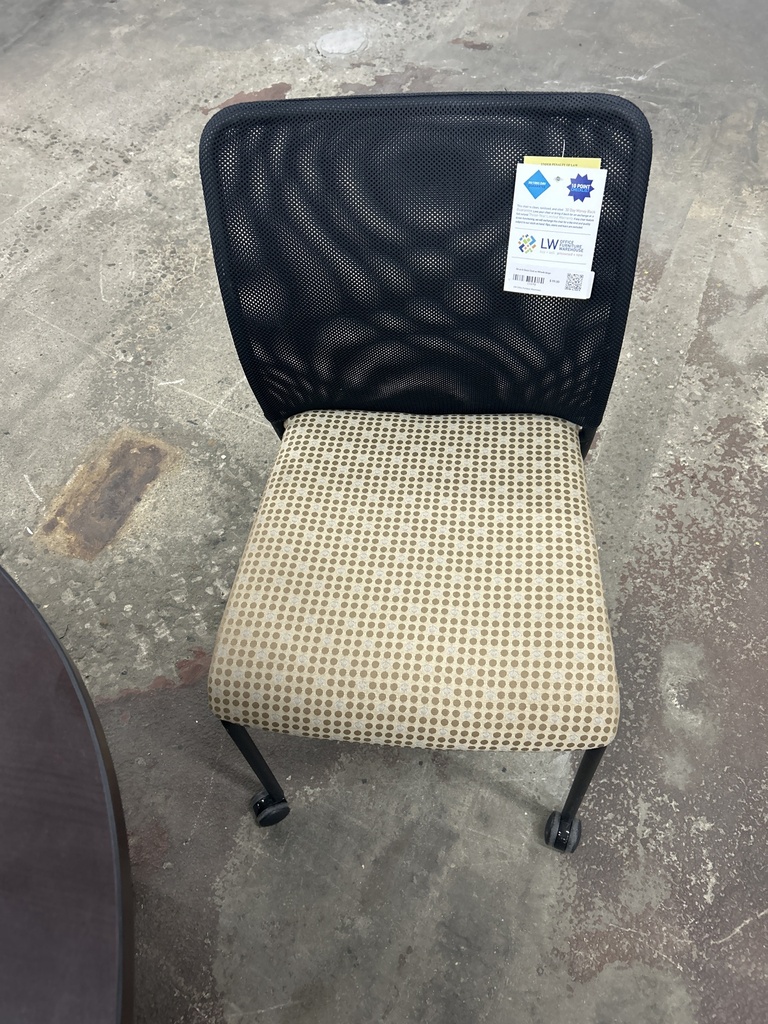 Sit on It Stack Chair Mesh Back Wheels No Arms