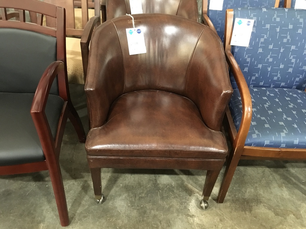 Brown Leather side chair