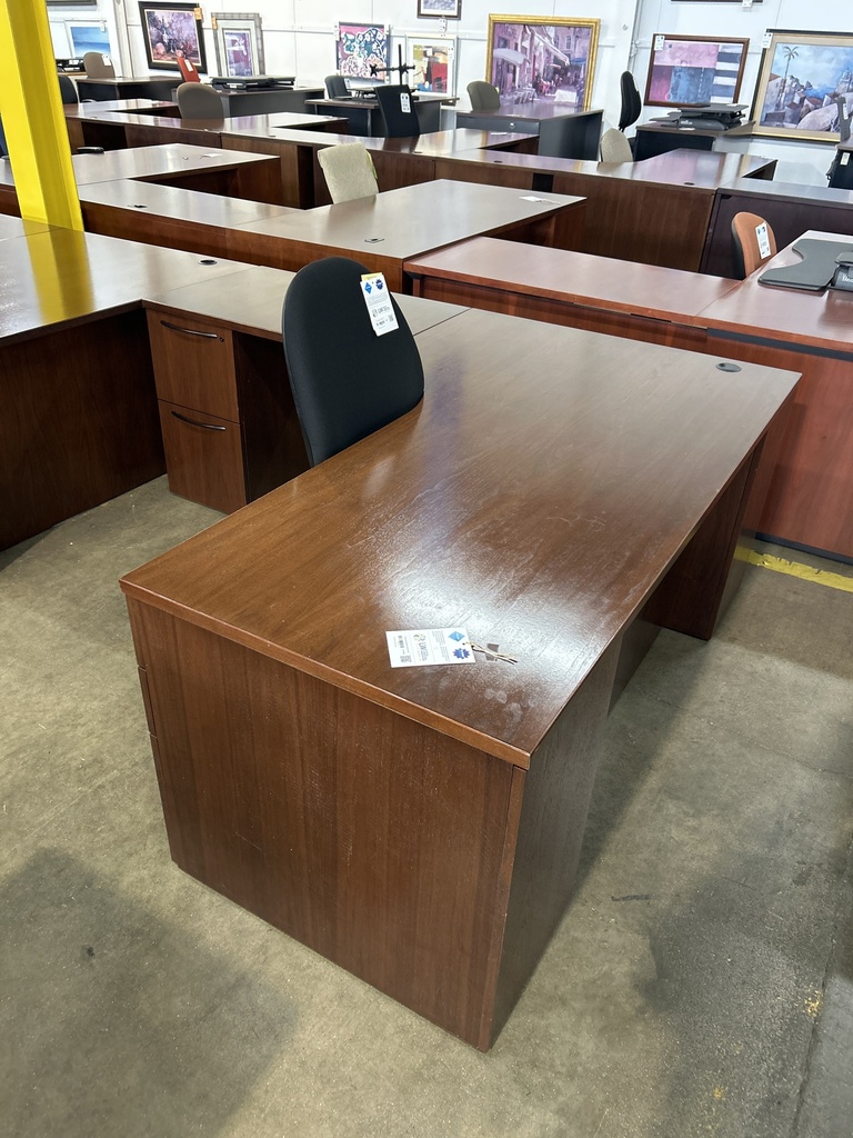 72" Double Ped Kimball LH L-Desk 36" Return