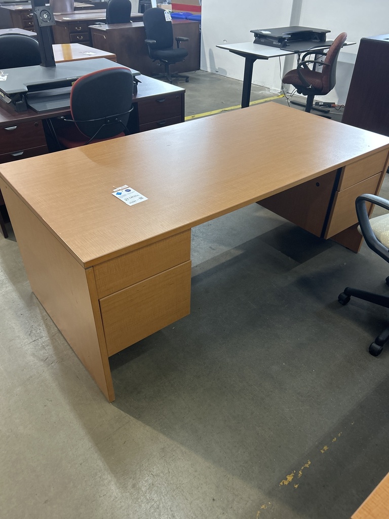 36x72 DBL Ped Desk Honey