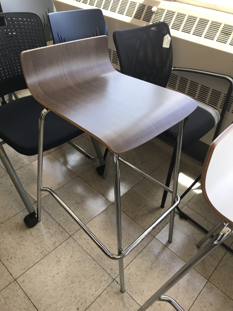 COE Cafe Stool - Wood w/Chrome Base  