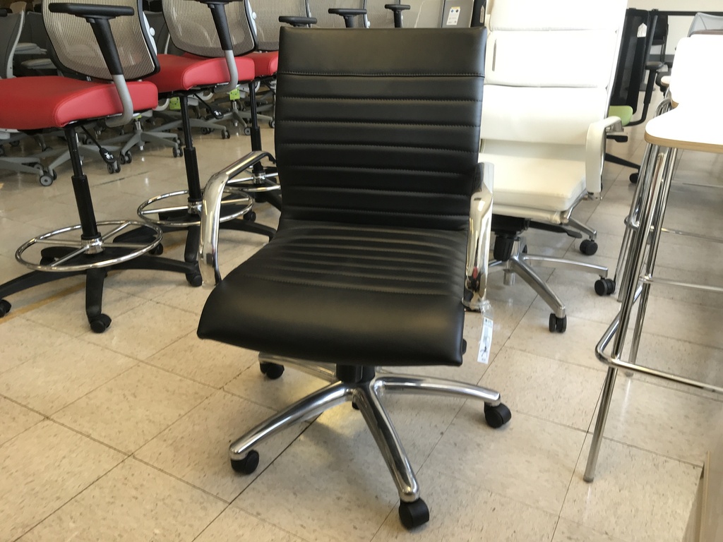 Compel Mojo black vinyl conference chair