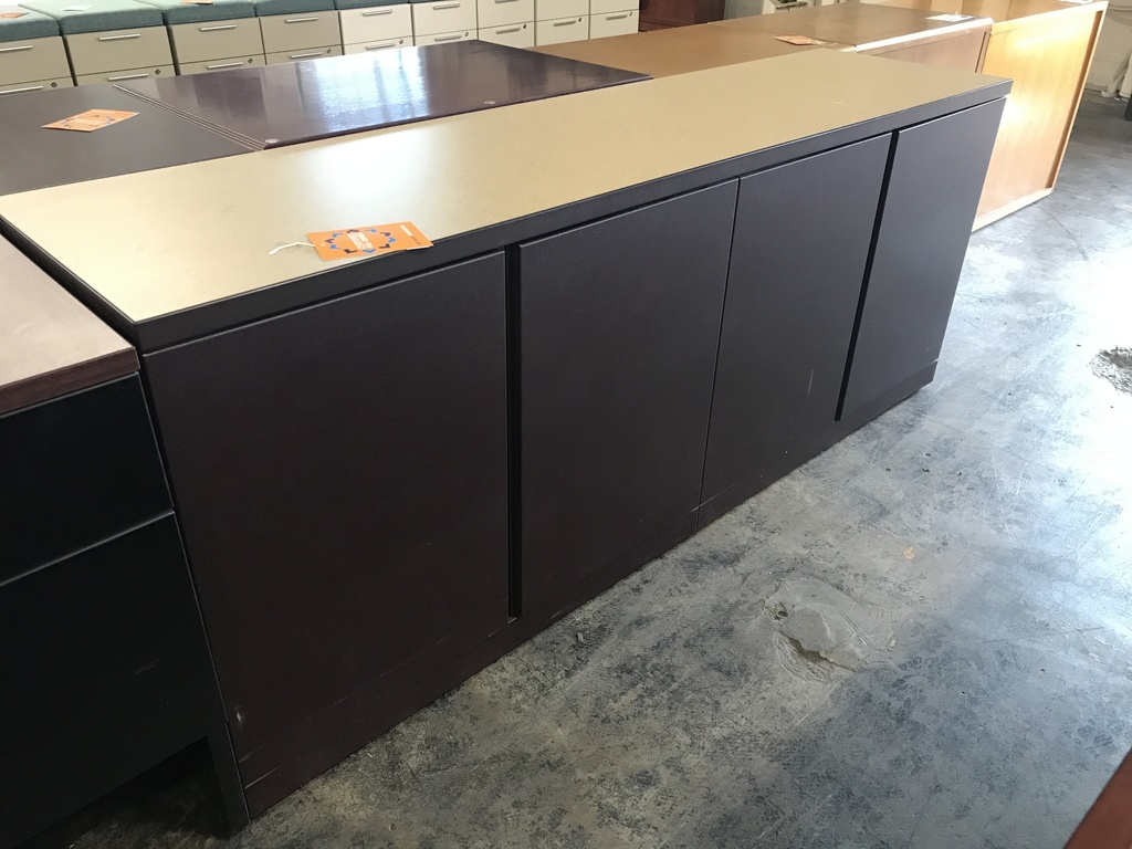 20x72" Conf. Credenza Beige Top, Black Base 