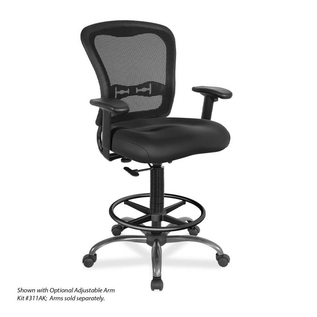 COE OfficeSource | Spice | ARMLESS, Mesh Back Task Stool with Fabric Seat, Footring and Titanium Steel Base 7851NSF