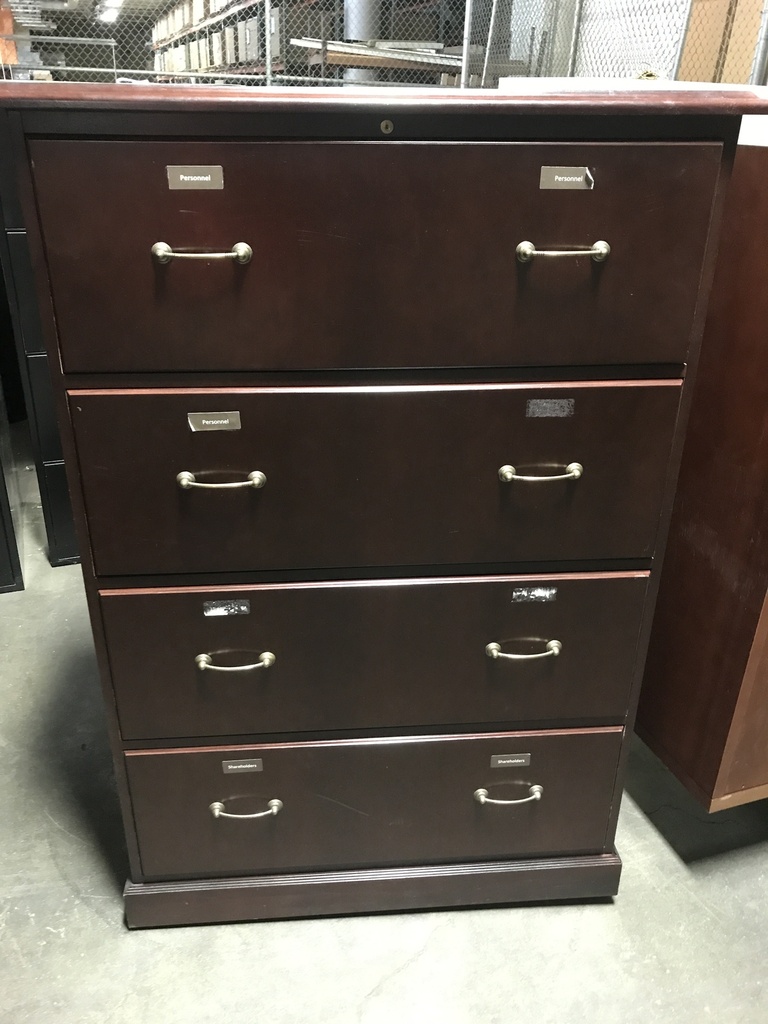 36" Traditional 4 Drawer Lateral - Mahogany