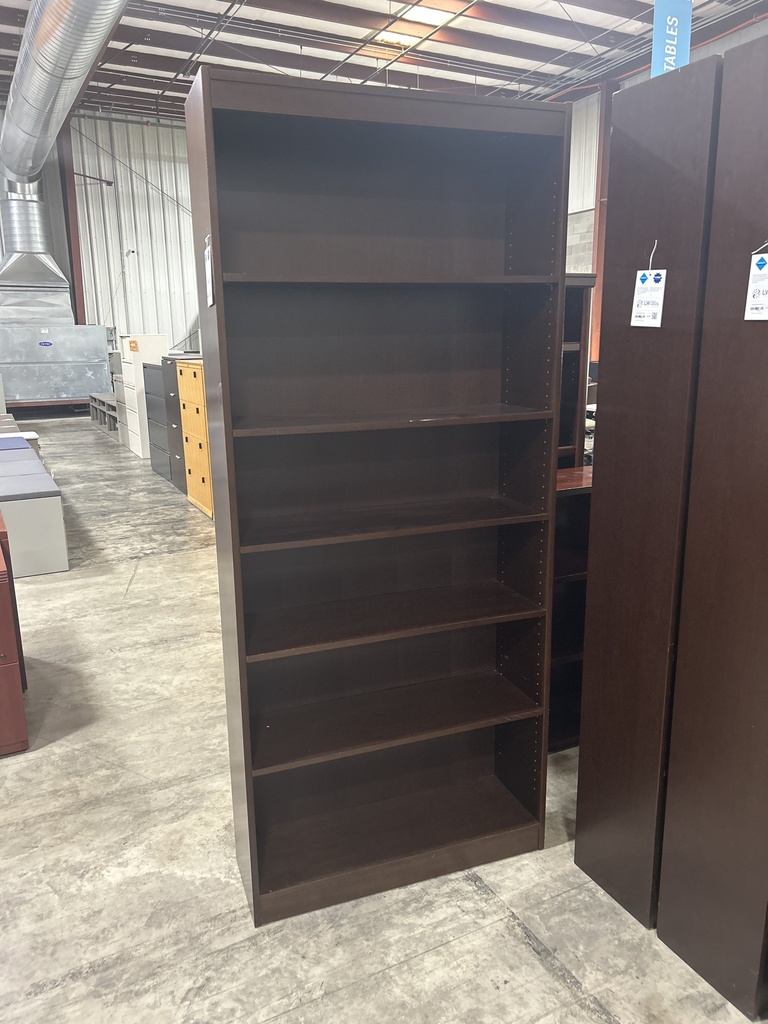 36x84 Dark Walnut Bookcase