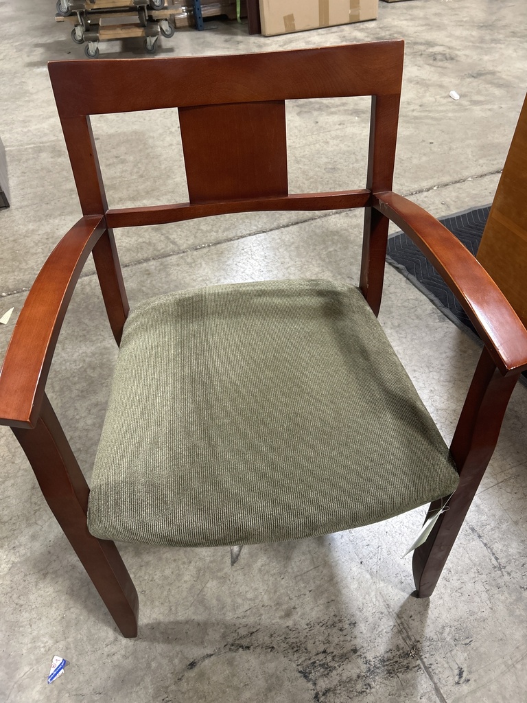 Cherry Wood Frame Guest - Olive Color Seat