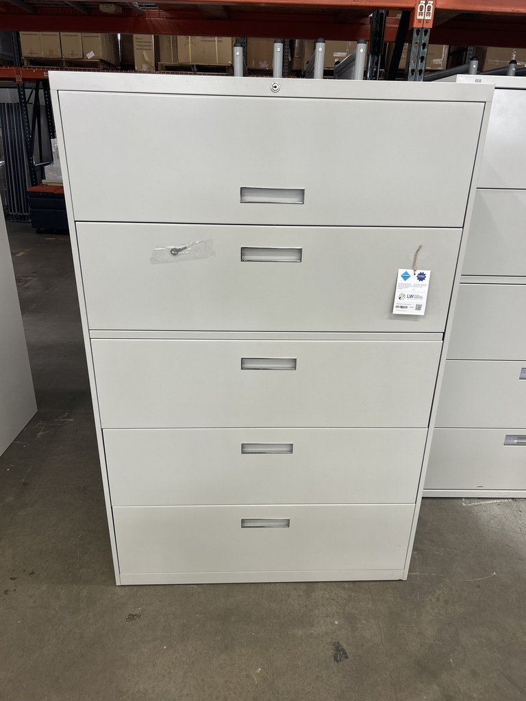 Allsteel Light Gray 5 Drawer Lateral File