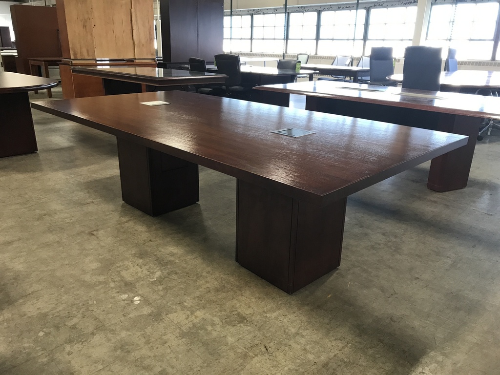 Kimball 8 ft Conference Table Veneer w power modules