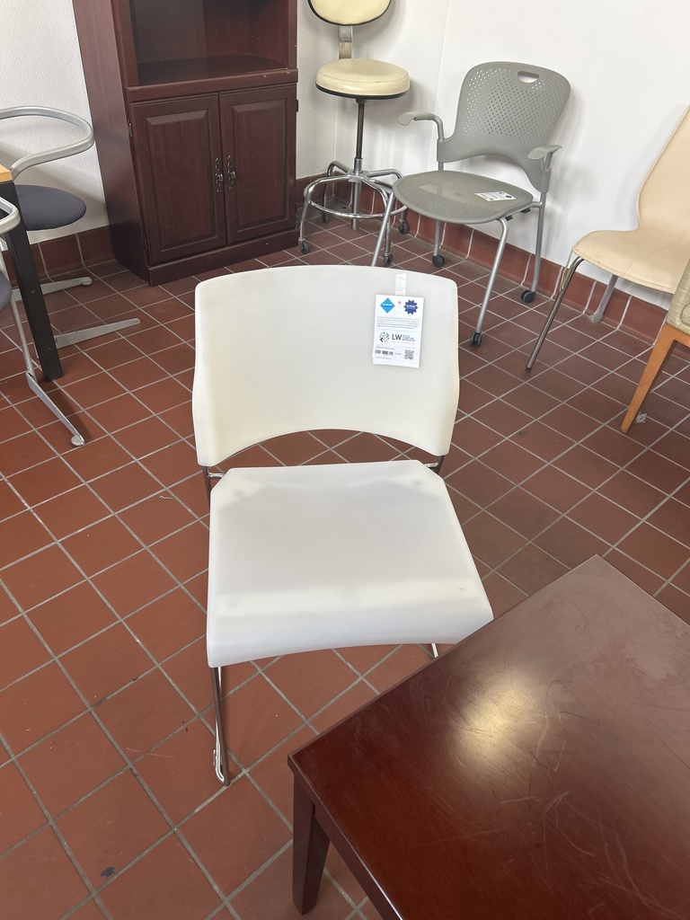 Allsteel White Plastic Stack Chair