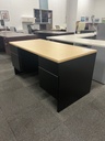 Black Laminate with Maple top 30x60 dbl ped  