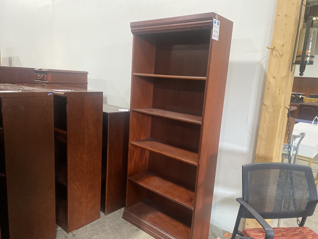 30x72 Mahogany 5 Shelf Bookcase   