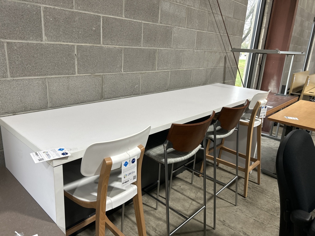 24x96" Steelcase Cafe Height Table - White