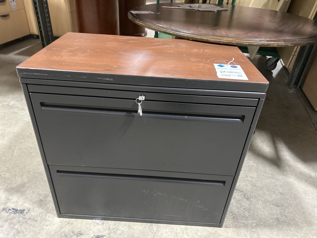 30" 2 Drawer Lateral w/ Mahogany Top