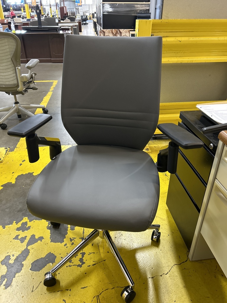 Gray Leather Task Chair