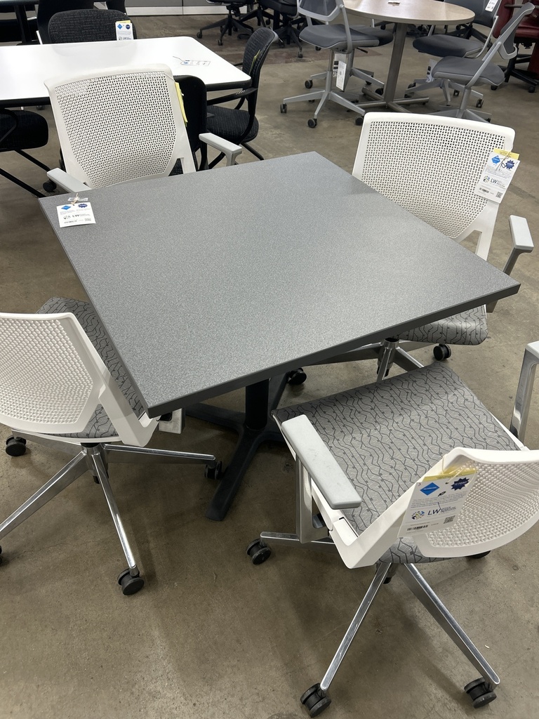 36" Gray Square Breakroom Table