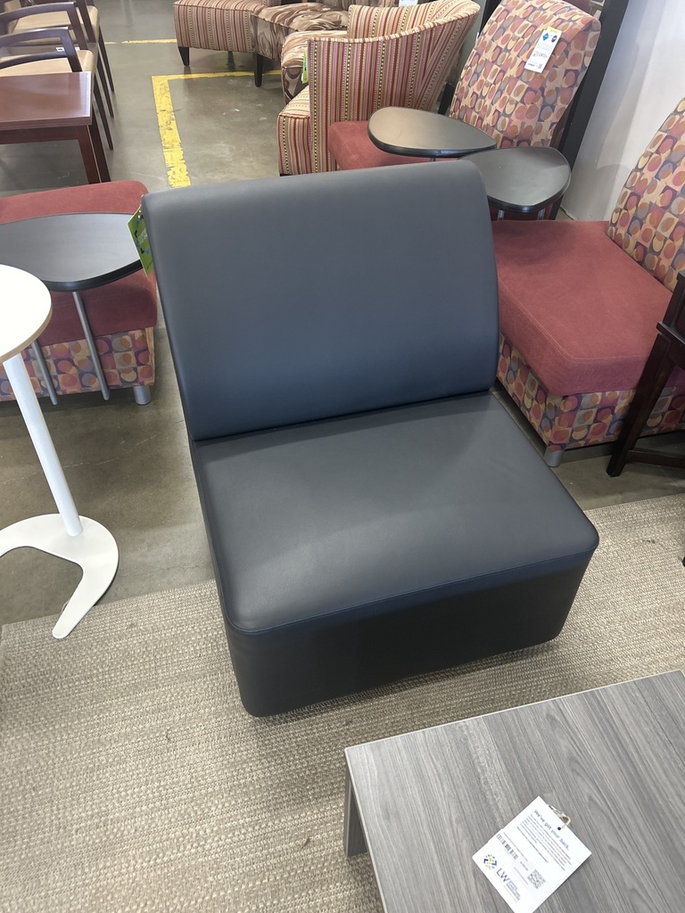 Black Leather Herman Miller Swoop no arms