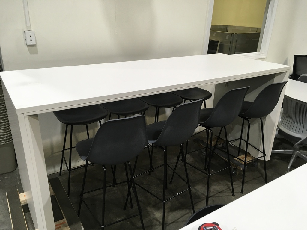 36x96 White Huddle Table w/ Power