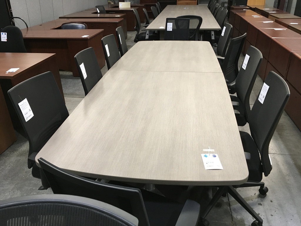 11 ft Conference table Herman Miller Walnut top silver legs