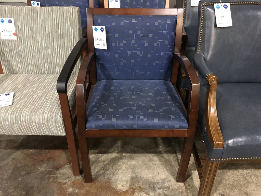 Blue Pattern With Wood Frame