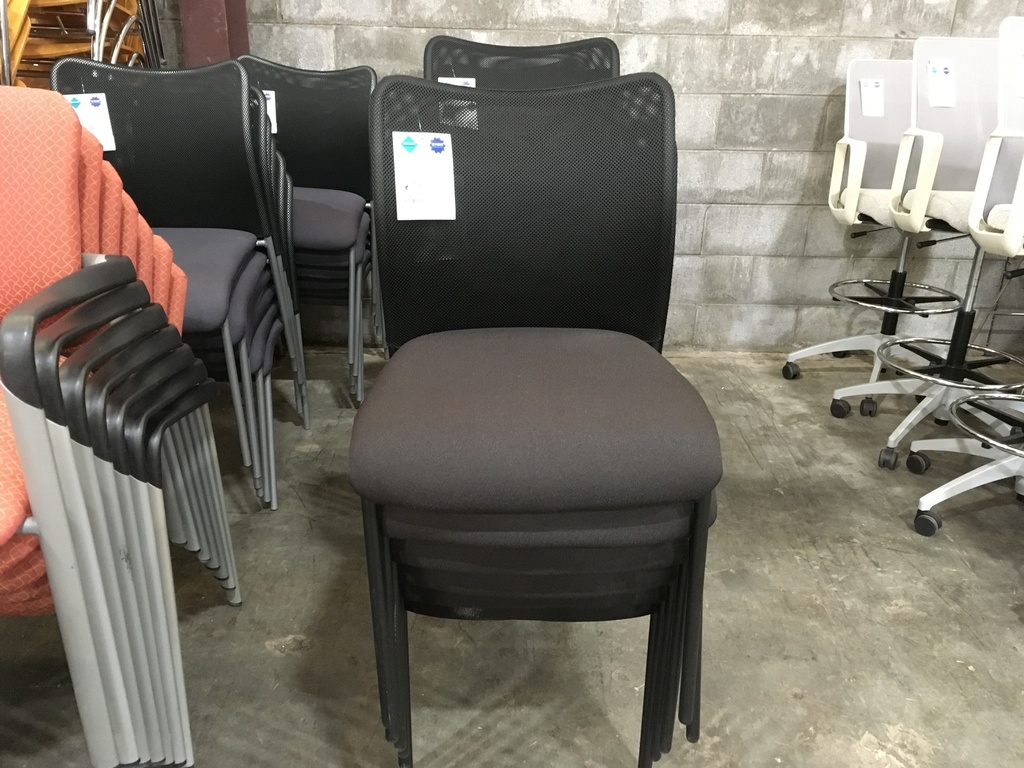 Black Seat Black Mesh stack Chair