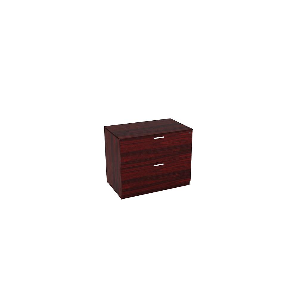 Euroline 36" 2 Dr Lateral File w/ lock Mahogany