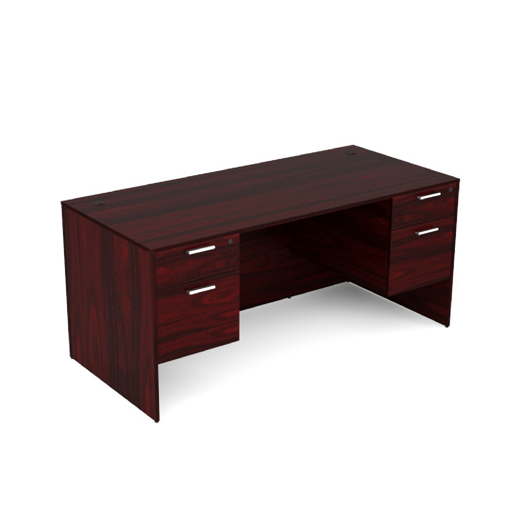 Euroline 30x60 Dbl Ped Desk Mahogany