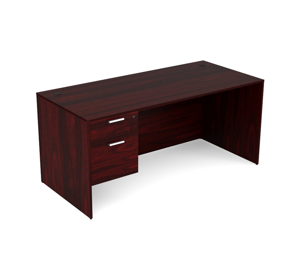 Euroline 30x60 Sgl Ped Desk Mahogany