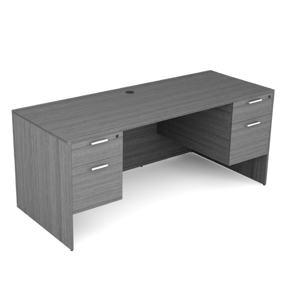 Euroline 30x66 Dbl Ped Desk Grey