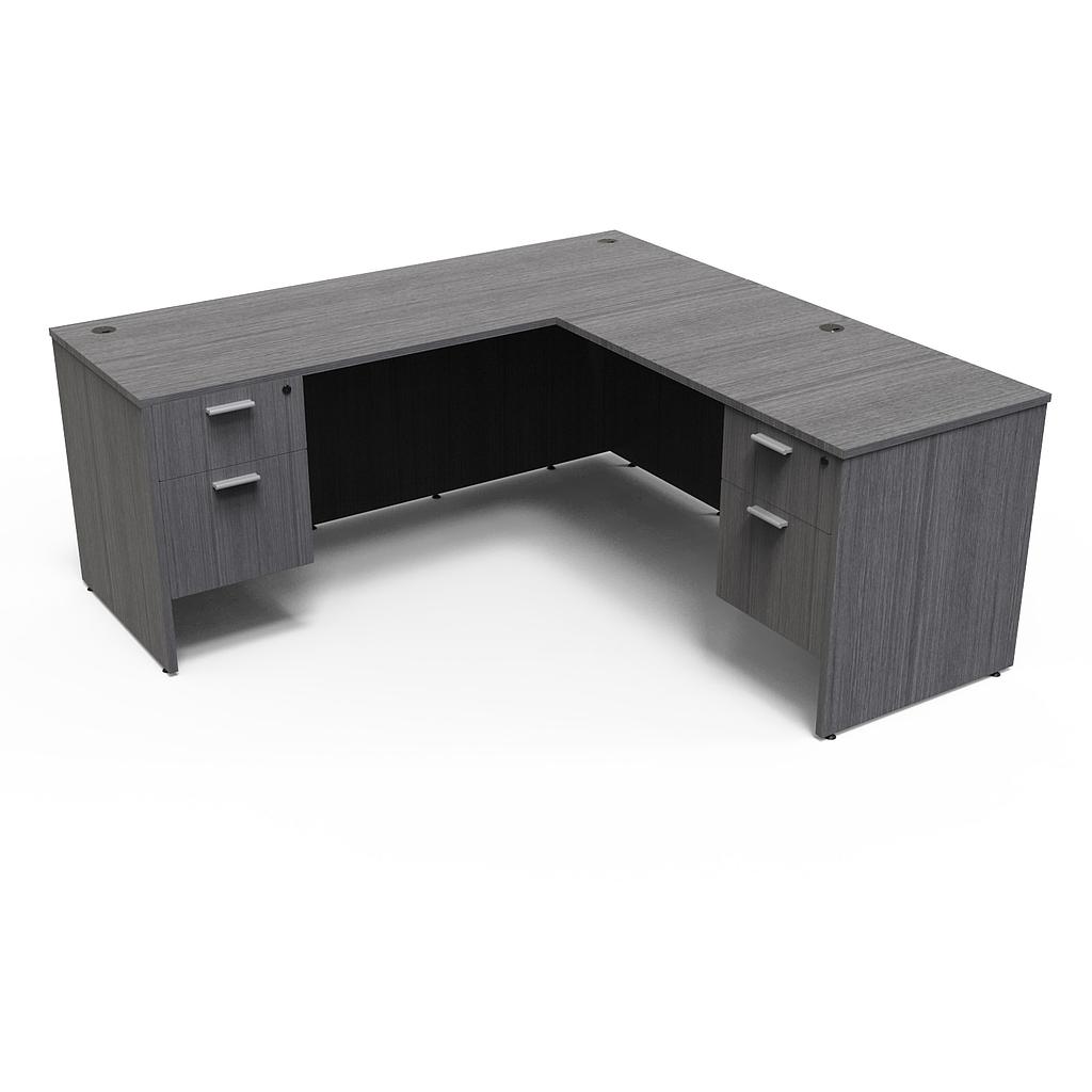 Euroline 30x66 Dbl Ped L Desk LH Grey