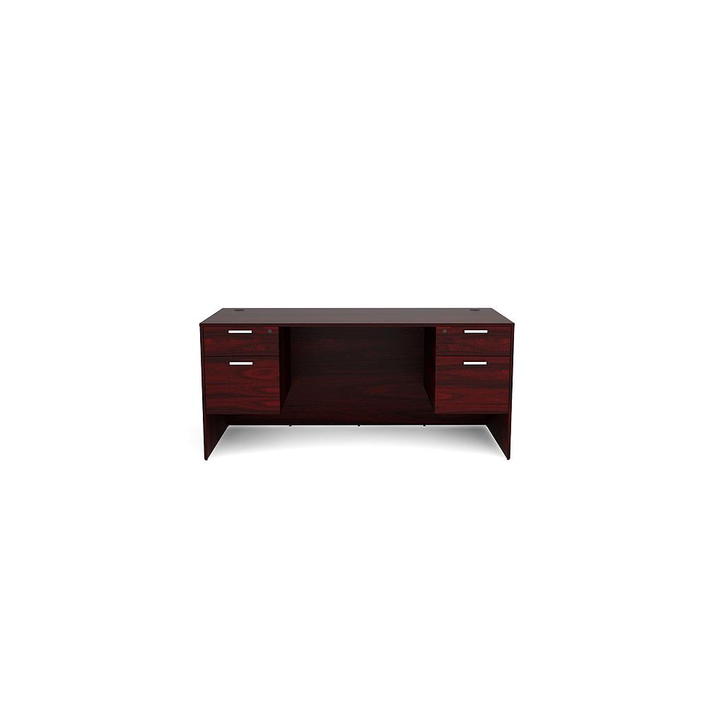 Euroline 30x66 Dbl Ped Desk Mahogany