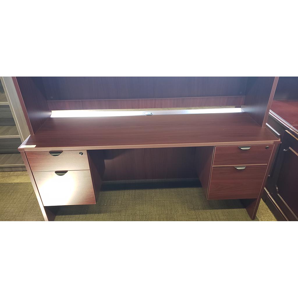 Euroline 24x66 Credenza Mahogany Dbl Ped