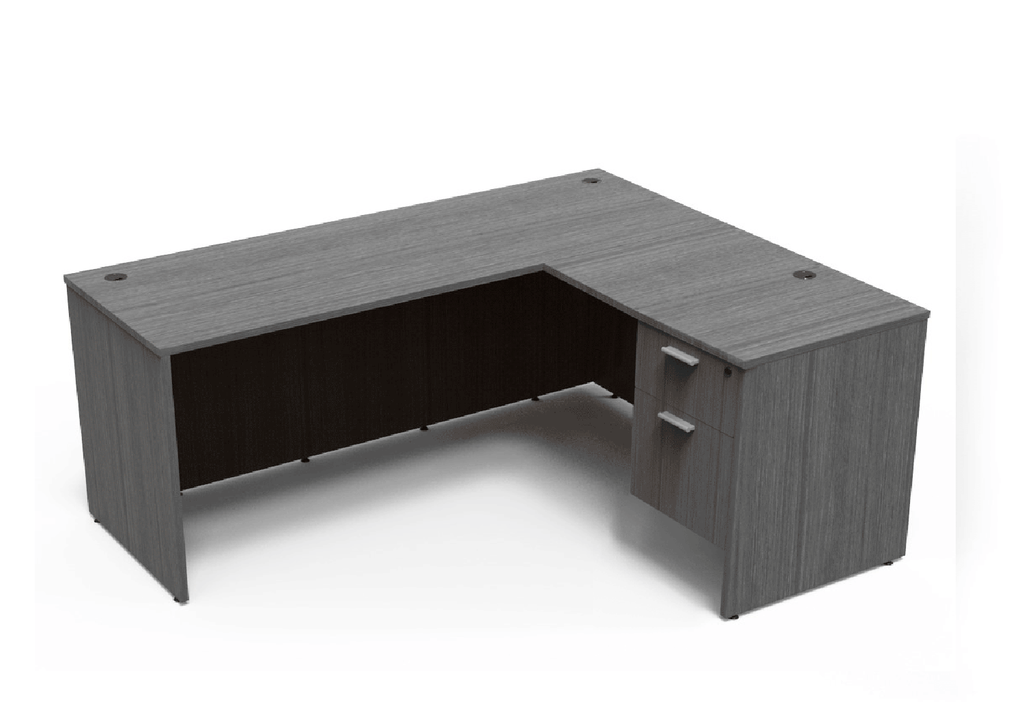 Euroline 30x60 Sgl Ped L Desk LH Grey