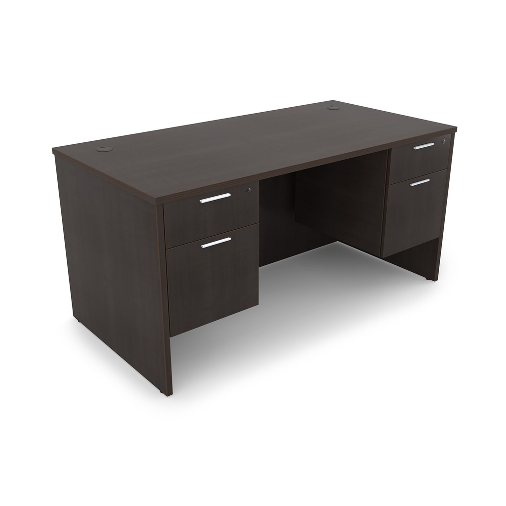 Euroline 30x66 Dbl Ped Desk Espresso