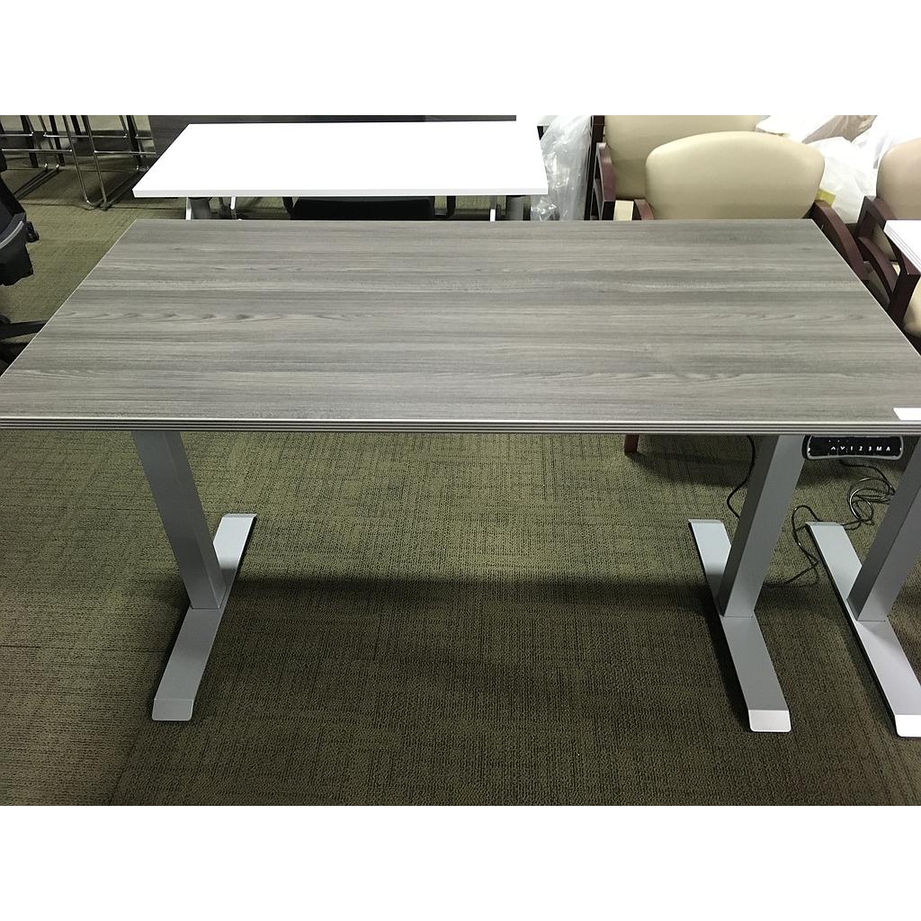 Euroline 30x60 Sit Stand Electric Desk Grey fluted