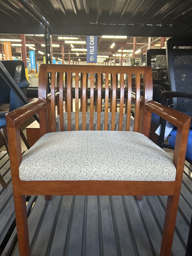 Flexcel Wood Frame Leaf Pattern Guest Chair