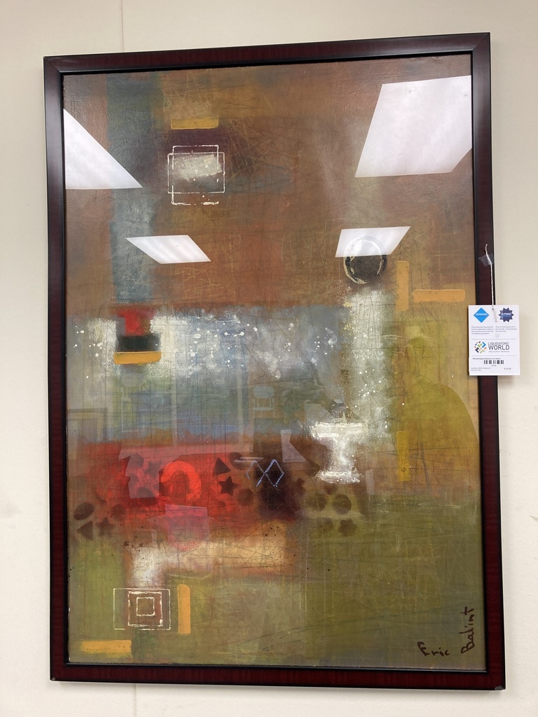 Wood Framed Abstract Art 33x46